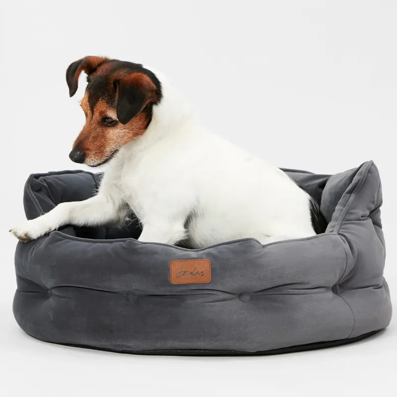 Joules Chesterfield Dog Bed Grey-2